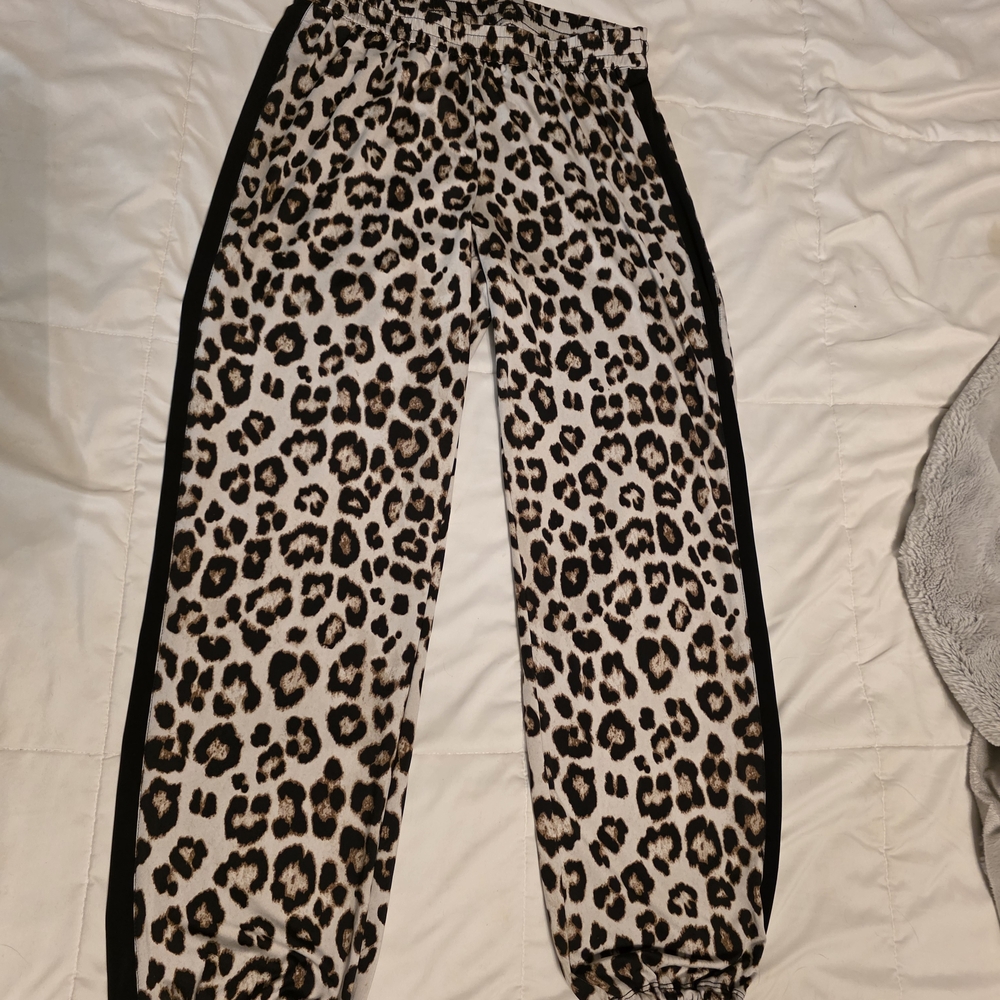 JLo Leopard Print Joggers With Cinch Ankles